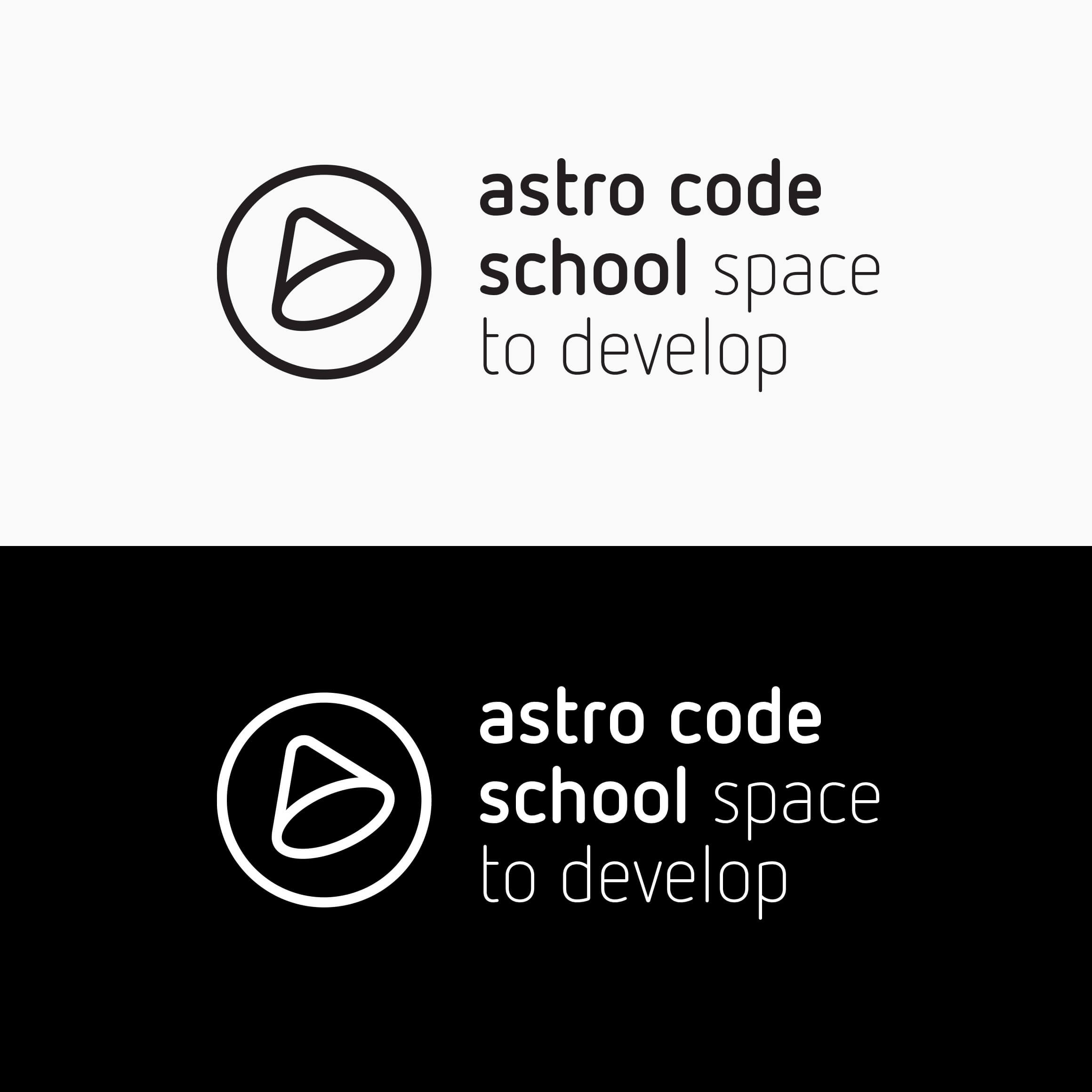 astro code school logo and tagline