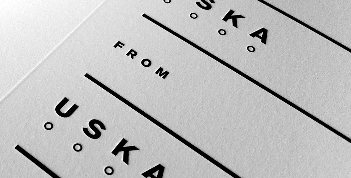 uska letterpress card